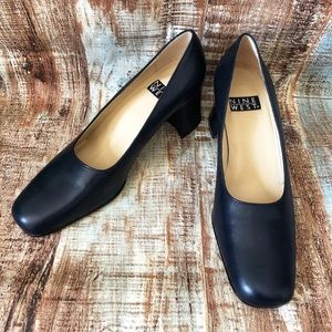 Nine West Navy block heels Size 9M